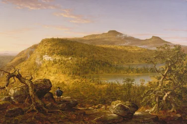 Vue des deux lacs et de la maison de montagne, Catskill Mountains, 1844